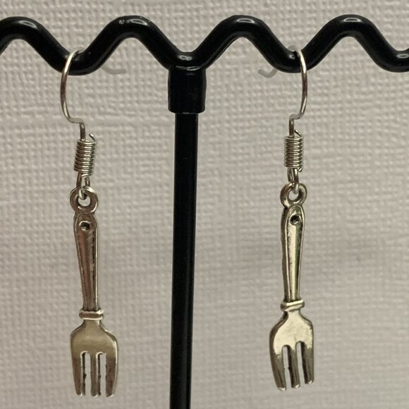 Fork Earring, Utensil Earring, Cooking Earring, Chef Earring, Food Earring - Picture 7 of 7